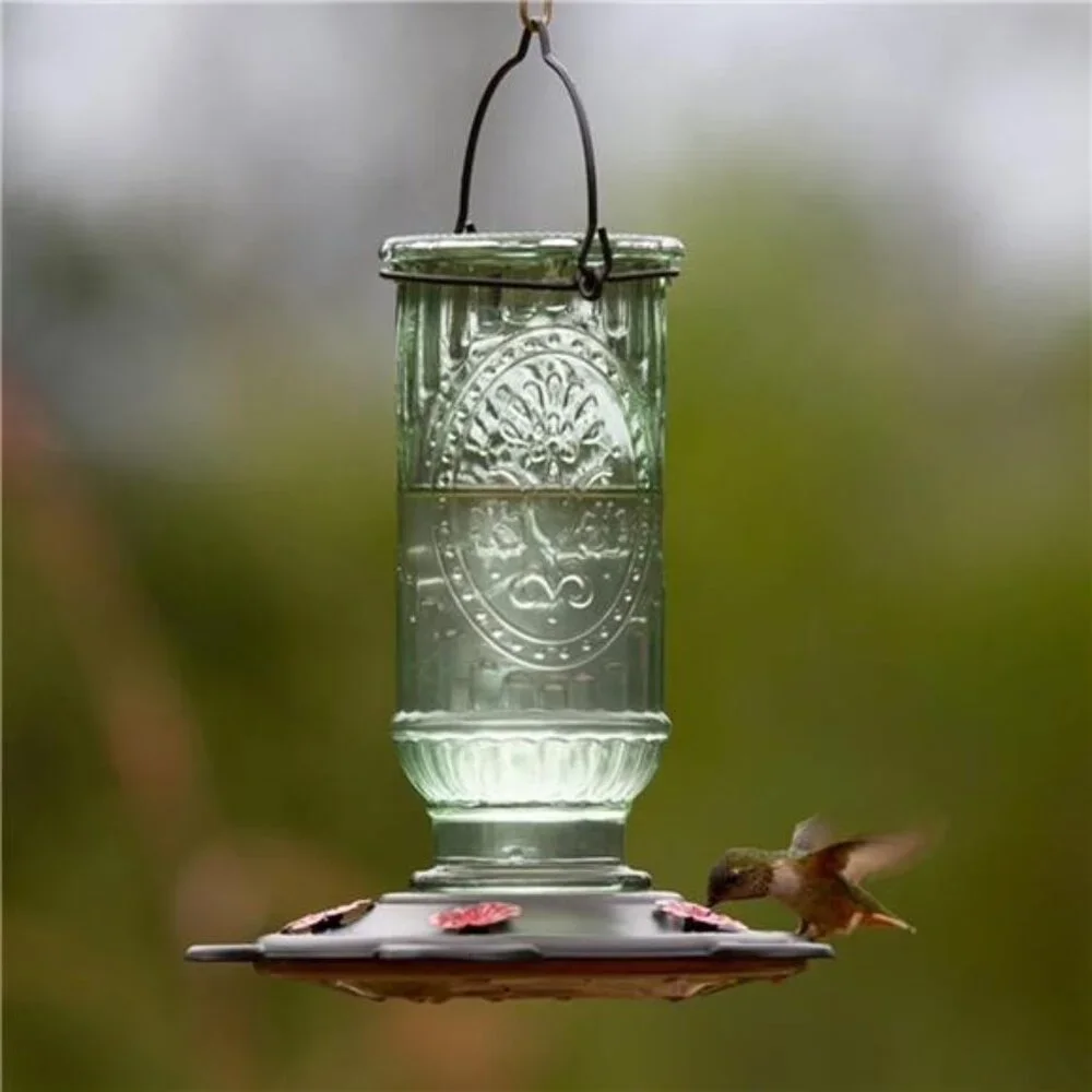More Birds Vintage Hummingbird Feeder, Antique Glass Hummingbird Feeders